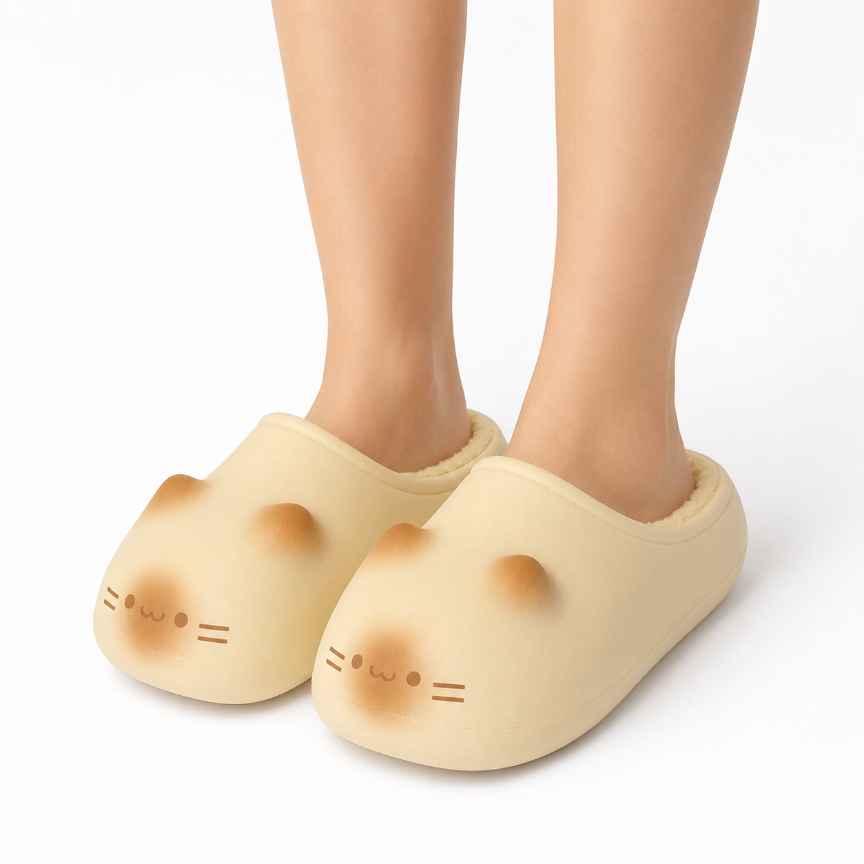Pantuflas Peludas con Huella de Gato