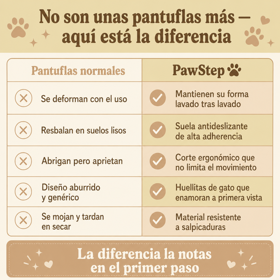 Pantuflas Peludas con Huella de Gato